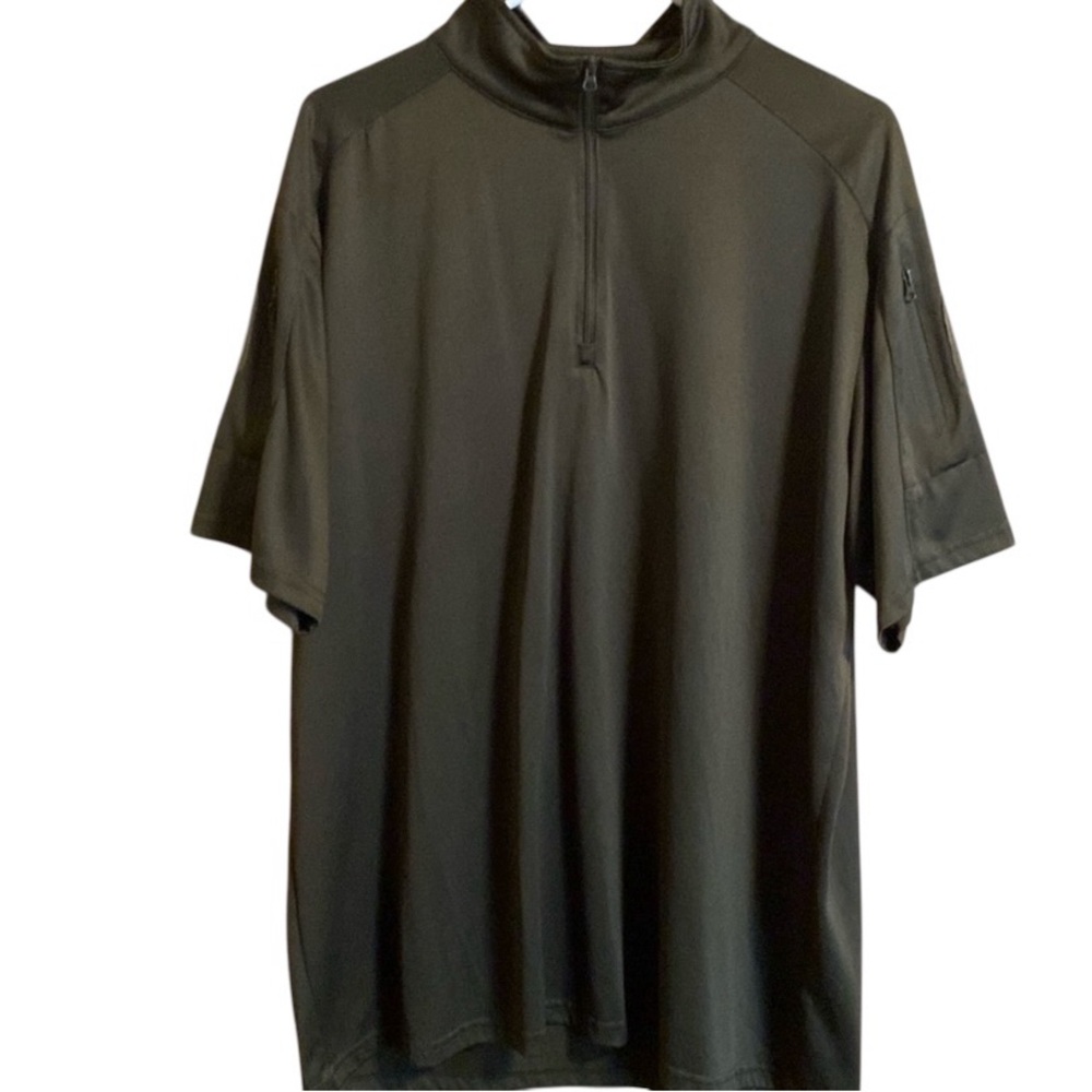 Tactical Polo Shirt Zip Neck Olive Green XL